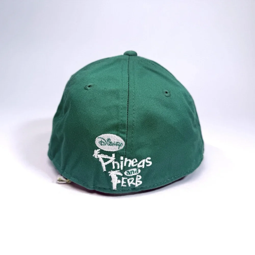 Disney Phineas and Ferb Ferb Hat Felt Face Fitted Cap Green Purple Youth